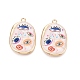 Printed Alloy Enamel Pendants(ENAM-N071-08G-02)-1