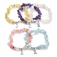 Natural & Synthetic Mixed Gemstone Chips Beaded Stretch Bracelets(BJEW-JB09586)-1