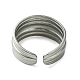 304 Stainless Steel Grooved Open Cuff Ring(RJEW-L110-007P)-3