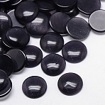 Cat Eye Cabochons, Half Round, Black, 18x3mm(CE-J002-18mm-33)