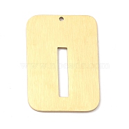 Ion Plating(IP) 304 Stainless Steel Pendants, Rectangle with Alphabet, Hollow, Letter.I, 32x22x1mm, Hole: 1.5mm(STAS-K216-49I-G)