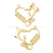 Rack Plating Brass Pendants, Long-Lasting Plated, Cadmium Free & Lead Free, Scissors Comb Hair Dryer Charms, Real 18K Gold Plated, 25.5x27.5x2mm, Hole: 1.8mm(KK-Q775-22G)