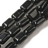 Natural Obsidian Beads Strands, Rectangle, 8~9x6.5~7x4mm, Hole: 0.8mm, about 45pcs/strand, 15.16 inch(38.5cm)(G-G085-A26-01)