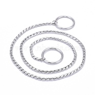 304 Stainless Steel Dog Choke Chain Collar, Snake Chain Collar Choker, for Training Walking, Stainless Steel Color, 22.2 inch(56.4cm), 3.3mm(X-STAS-K201-03B-P)