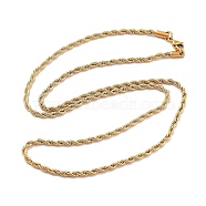 Brass Chain Necklaces, Torsion Chain, Real 18K Gold Plated, 23.94 inch(608mm)(KK-B082-26G)