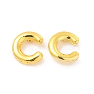 Brass Hollow Out Initial Letter Stud Earrings for Women, Real 18K Gold Plated, Lead Free & Cadmium Free, Letter.C, 7x6.5x1.5mm, Pin: 0.8mm(EJEW-A044-01G-C)