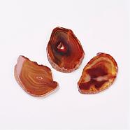 Natural Slice Agate Cabochons, Nuggets, Dyed, Saddle Brown, 48~80x30~65x3~4mm(G-K190-01F)