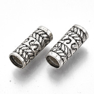 Tibetan Style Alloy Beads, Large Hole Beads, Cadmium Free & Lead Free, Column, Antique Silver, 14x5.5mm, Hole: 4mm, about 1041pcs/1000g(TIBE-S320-095AS-LF)