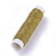 Round Waxed Polyester Twisted Cord, Micro Macrame Cord, for Leather Projects, Bookbinding, Dark Khaki, 0.65mm, about 21.87 yards(20m)/roll(YC-L003-D-14)