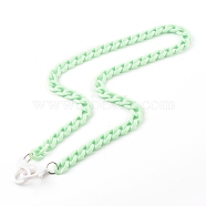 Personalized Acrylic Curb Chain Necklaces, Eyeglass Chains, Handbag Chains, with Plastic Lobster Claw Clasps, Pale Green, 24 inch(61cm)(NJEW-JN03515-01)