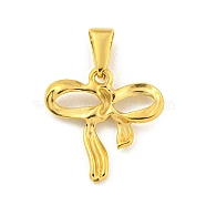 Ion Plating(IP) 304 Stainless Steel Pendants, Bowknot Charm, Golden, 19x19x3mm, Hole: 8x3.5mm(STAS-R231-09G)