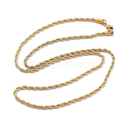 Brass Chain Necklace, Torsion Chain, Real 18K Gold Plated, 23.94 inch(608mm)(KK-B082-26G)