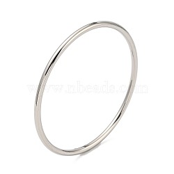 304 Stainless Steel Simple Plain Bangle for Women, Stainless Steel Color, 1/8 inch(0.3cm), Inner Diameter: 2-1/2 inch(6.5cm)(BJEW-F461-01D-P)