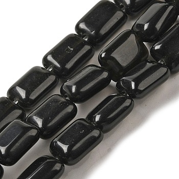 Natural Obsidian Beads Strands, Rectangle, 8~9x6.5~7x4mm, Hole: 0.8mm, about 45pcs/strand, 15.16 inch(38.5cm)