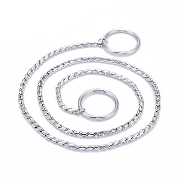 304 Stainless Steel Dog Choke Chain Collar, Snake Chain Collar Choker, for Training Walking, Stainless Steel Color, 22.2 inch(56.4cm), 3.3mm