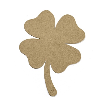 50Pcs Clover Paper Gift Tags, DIY Craft Hanging Tags, Tan, 13x9.6x0.04cm, Hole: 4.5mm