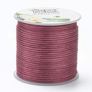 Polyester Braided Cords, for Jewelry Making Beading Crafting, Indian Red, 1.5mm, about 21.87 yards(20m)/roll