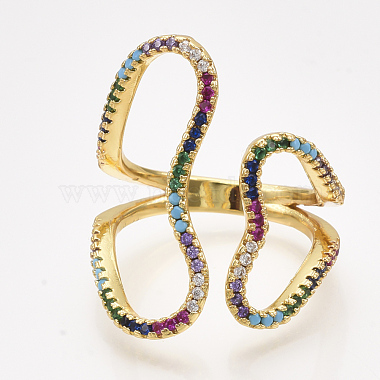 Brass Micro Pave Cubic Zirconia Cuff Rings(RJEW-S044-042)-2