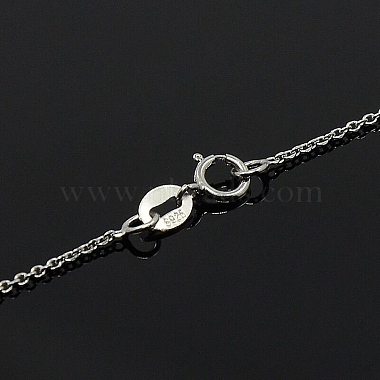 Trendy Unisex Rhodium Plated Sterling Silver Cable Chains Necklaces(X-STER-M034-B-07)-2