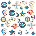 48Pcs 12 Style Alloy Enamel Pendants, Rhinestone with Glitter Powder, Rack Plating Alloy Enamel Pendants, Mixed Shapes, Mixed Color, 13~35x10~30x1~2.5mm, Hole: 1.5~1.8mm, 4pcs/style(PALLOY-FH0001-78)