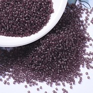 MIYUKI Delica Beads, Cylinder, Japanese Seed Beads, 11/0, (DB1264) Matte Transparent Mauve, 1.3x1.6mm, Hole: 0.8mm, about 10000pcs/bag, 50g/bag(SEED-X0054-DB1264)