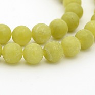 Natural Olive Jade Round Bead Strands, 6mm, Hole: 1mm, about 68pcs/strand, 15.7 inch(G-P070-34-7mm)