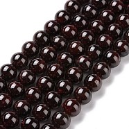 Natural Garnet Round Beads Strands, Grade A, 8mm, Hole: 1mm, about 47pcs/strand, 15.47''(39.3cm)(G-A025-02)