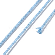 20M Polyester Braided Cord for Jewelry Making, Round, Light Sky Blue, 2mm, about 21.87 Yards(20m)/Roll(OCOR-G015-04A-02)