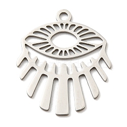 201 Stainless Steel Pendants, Laser Cut, Eye Charm, Stainless Steel Color, 25x21x1mm, Hole: 1.8mm(STAS-M318-33P)