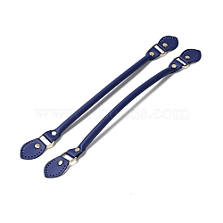 Leaf End Microfiber Leather Sew on Bag Handles, with Alloy Studs & Iron Clasps, Bag Strap Replacement Accessories, Dark Blue, 39.5x3.15x1.25cm(FIND-D027-12G)