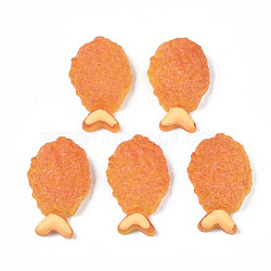 Opaque Epoxy Resin Cabochons, Imitation Food, Drumstick, Dark Orange, 31x19.5x10mm(CRES-S358-67)