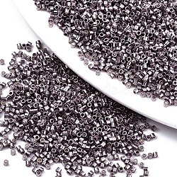 11/0 Grade A Glass Seed Beads, Cylinder, Uniform Seed Bead Size, Metallic Colours, Thistle, 1.5x1mm, Hole: 0.5mm, about 20000pcs/bag(SEED-S030-1204)