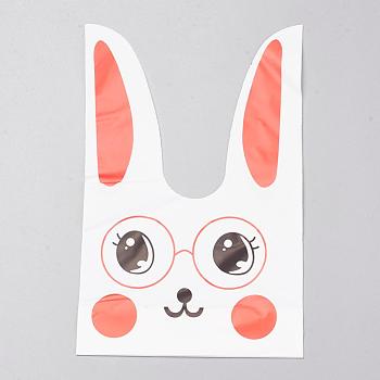 Plastic Bags, Rabbit, Dark Orange, 22x13cm, about 49~50pcs/bag