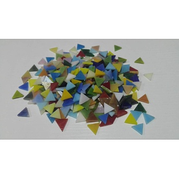 Glass Cabochons, Triangle, Mixed Color, 15x3mm