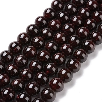 Natural Garnet Round Beads Strands, Grade A, 8mm, Hole: 1mm, about 47pcs/strand, 15.47''(39.3cm)