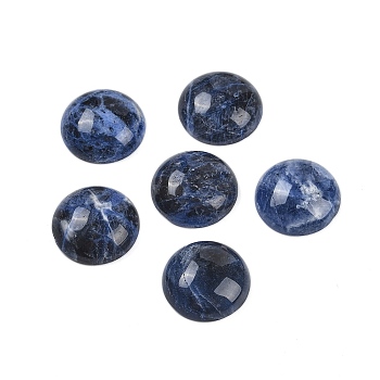 Natural Sodalite Cabochons, Half Round, 18x6~8mm