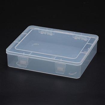 Polypropylene Plastic Bead Storage Containers, Rectangle, Clear, 185x155x40mm