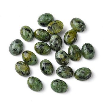 Natural African Turquoise(Jasper) Cabochons, Oval, 8~8.5x6~6.5x2.5~3.5mm