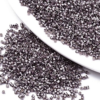 11/0 Grade A Glass Seed Beads, Cylinder, Uniform Seed Bead Size, Metallic Colours, Thistle, 1.5x1mm, Hole: 0.5mm, about 20000pcs/bag