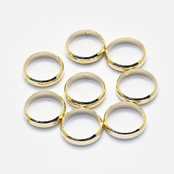 Long-Lasting Plated Brass Bead Frames, Real 18K Gold Plated, Nickel Free, Ring, 10x2.8mm, Hole: 0.5mm, Inner Diameter: 8mm
