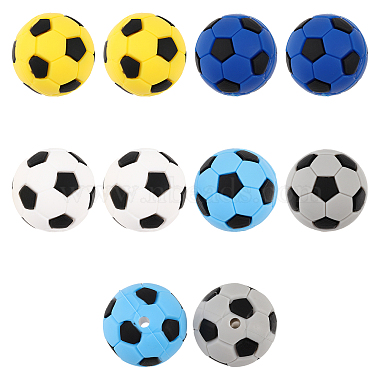 Mixed Color Football Silicone Beads