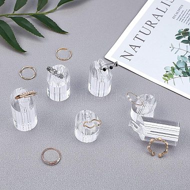 Jewelry Finger Rings Holders Organic Glass Ring Display Stand Sets(RDIS-FG0001-05)-2