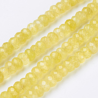 Yellow Rondelle Malaysia Jade Beads