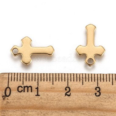 Ion Plating(IP) 304 Stainless Steel Tiny Cross Charms(STAS-L159-06G)-3