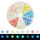 128Pcs 8 Colors Synthetic Luminous Stone Round Beads(G-NB0003-98)-1