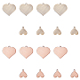 Mixed Color Heart Brass Pendants(KK-CA0001-30)