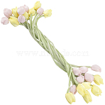12Pcs 2 Styles Cloth Double-head Tulip Ornament Accessories, Hairpin Accessories, Mixed Color, 395~435mm, 6pcs/style(FIND-CY0001-40)