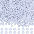 500Pcs Opaque Plastic Beads, Barrel, White, 9x6mm, Hole: 3.8mm(KY-SZ0001-44C)