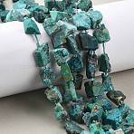 Raw Rough Natural Chrysocolla Beads Strands, Nuggets, with Seed Beads, 5~18x5~12x4~8mm, Hole: 1mm, about 30~45pcs/strand, 15.55''(39.5cm)~15.94''(40.5cm)(G-D101-A08)