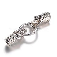 Alloy Spring Gate Rings, O Rings, with Cord Ends, Dragon, Antique Silver, 6 Gauge, 70mm(PALLOY-P105-07AS)